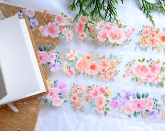 Vintage Floral PET Tape: 100cm Journaling Washi Tape