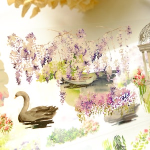 Monet's Garden brede PET-tape van 100 cm The Washi Tape Shop // monster vintage bloementape// stickertape schilderen // cadeaus voor moeder