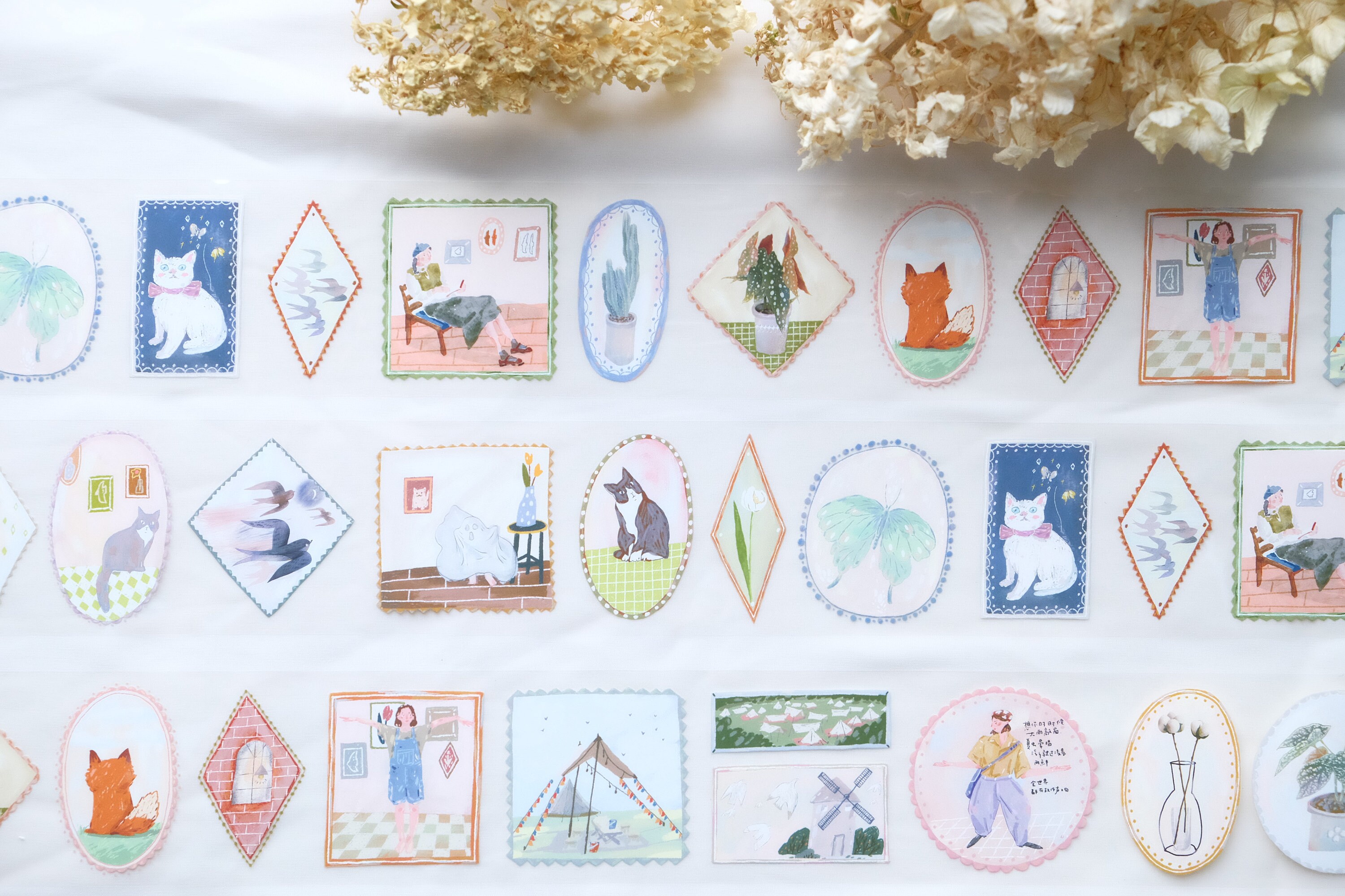 100cm A bit artistic Vintage Retro PET masking tape by Leave it alone// designed masking tape journal, gift wrapping,card making