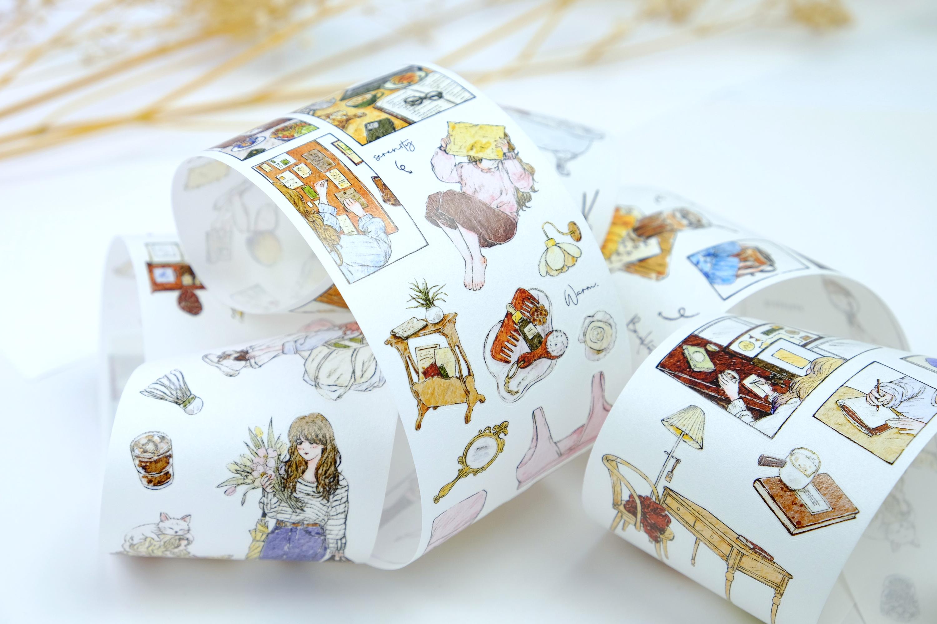 Pre-cut Pet/washi Tape Several Days Xiao Bai Jia: 100cm Loop Sample ...