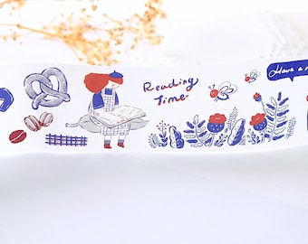 Pre-cut Washi Tape Bagel Studio Spring Prologue, planner journal scrapbook notebook decoration, 100cm loop sample