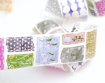 Cinta Washi precortada con diseño de papel Vintage Candy de Pion para decorar agendas y cuadernos, muestra de 50 cm de bucle.