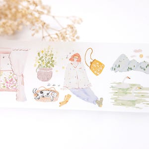 Vintage Small Town Summer Matte PET Tape by Starry Island || 125cm PET Tape sample for journaling, scrapbooking, planning, junk gift decor