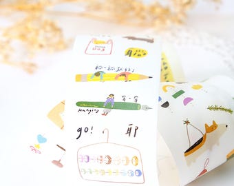 Pre-cut Washi Tape Hanging Little People, planner journal scrapbook notebook decoration, 100cm loop sample