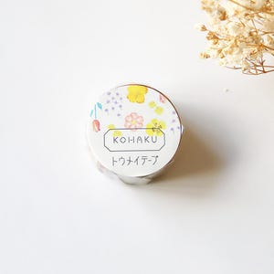 Kohaku Flowers Transparent Tape: Japanese Cellophane Masking Tape