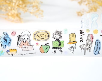 Pre-cut  PET Tape Cut into pieces Zzoton, planner journal scrapbook notebook decoration, 100cm loop sample