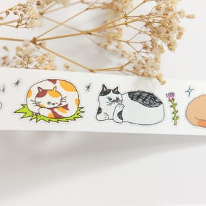 Pre-cut 85cm YUPO Tape Our Lovely Cats by Wanle Studio || cute cats synthetic paper tape for journaling,scrapbooking, planning, gift wrap