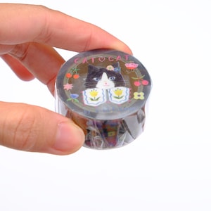1 Rolle KATZE Transparent Masking Tape Fukawa Aiko | Journal Aufkleber | Japan Washi Tape | Geschenke Dekoration | Muttertagsgeschenke