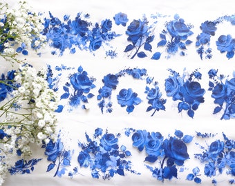Cobalt Blue Wide Clear PET Tape - 100cm Washi Tape Sample