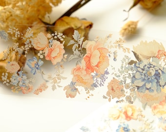Ethereal Petals PET Washi Tape: Vintage Butterfly Floral (100cm Sample)
