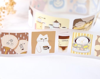 Pre-cut PET Tape Lifesaving Bitter Soup Cat Studio, planner journal scrapbook  gift decoration, 200cm loop sample