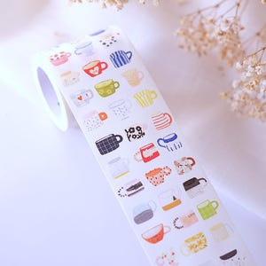 Nastro washi pretagliato Cup di Cup by Wanle Studio //campione di nastro washi da 76 cm// per journaling, pianificazione, scrapbooking // regalo per donna