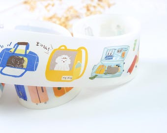 Pre-cut Washi Tape Travel with my Pets  Youdian, planner journal scrapbook notebook gift decoration, 100cm loop sample