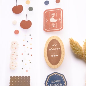 PET Tape Love Cocoa 100cm Breezy Studio Fog  || loop sample || vintage PET tape for journaling, scrapbooking, gift decoration tape