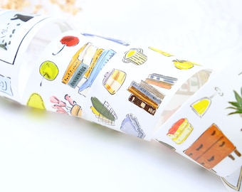 Pre-cut Washi Tape Collection of Household Items Boli Store, planner journal scrapbook notebook decoration, 100cm loop sample