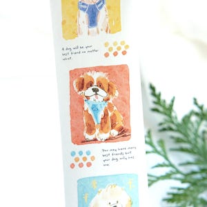 65 cm voorgesneden washitape schattige puppy van CYAN || Sample washi-tape in vintage stijl voor journaling, planning en scrapbooking || cadeau voor planner