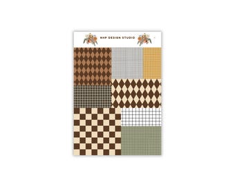 Hoja de pegatinas con estampado vintage n.° 1 de NHP DESIGN STUDIO para decorar diarios, cuadernos, agendas y libretas.