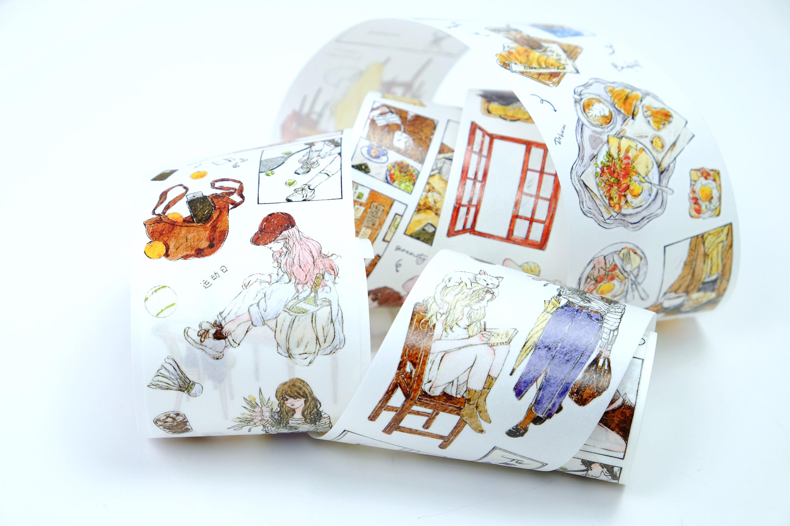 Pre-cut Pet/washi Tape Several Days Xiao Bai Jia: 100cm Loop Sample ...