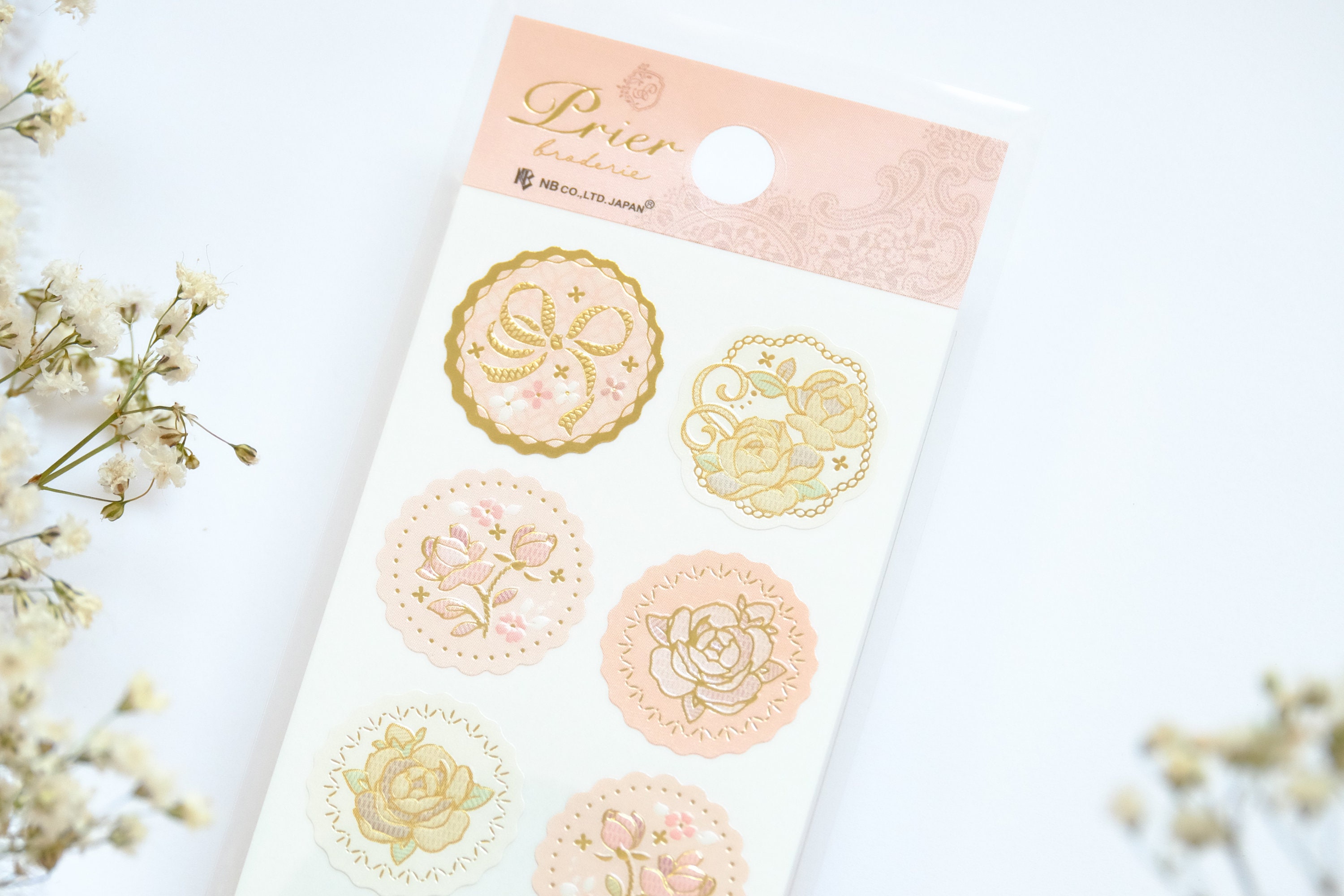 Prier Stickers Rose, made in japan stickers for card making, gifts decoration, journal scrapbook, cute stickers, gifts for her