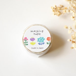 Mind Wave Washi Tape Die-Cut Flowers | 1 roll | washi tape for journal, scrapbook notebook planner decoration