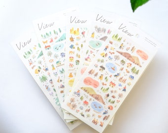Mind Wave transparent PET Stickers View | cute stickers, planner stickers, stickers for scrapbook journal | stickers made in japan