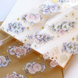 Pet Tape van 90 cm van Loidesign: bloemen en sterren /afplaktape voor journaling/scrapbooking