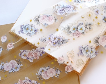 90cm Pet Tape by Loidesign : Flowers and Stars /masking tape for journaling/scrapbooking