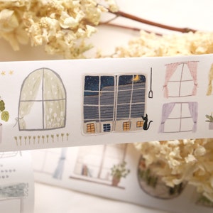 80 cm vintage aquarel Windows Washi Tape Fun Stationery Wanle Studio / maskingtape journaling, scrapbooking, cadeau voor vakantie