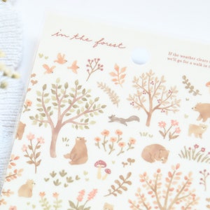 In The Forest-sticker Bear Mind Wave-stickers //leuke stickers, plannerstickers, bloemen dierenstickers voor plakboek, dagboek//cadeaus