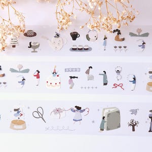 PET Tape 100cm Day Dream by Ivy Snow || vintage dream girl PET tape for journaling, scrapbooking, planning and gift for woman