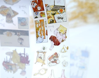 Pre-cut PET/Washi Tape Several Days Xiao Bai Jia: 100cm loop sample journal planner