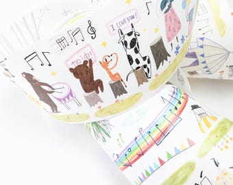 Animal Concert Washi-tape: 160 cm leuk briefpapier voor dagboeken