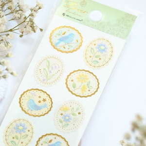 Prier-stickers Ouazo-gebed en bloemen, stickers gemaakt in Japan voor kaarten maken, cadeaudecoratie, dagboek plakboek, schattige stickers