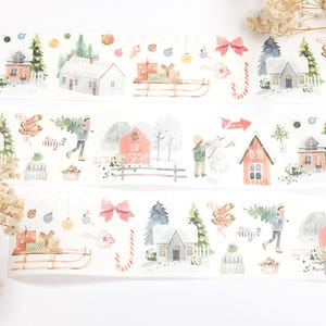 Voorgesneden 38 cm Jolly Days washitape-stickerset 3 The Washi Tape Shop // Vintage kersttape voor journaling, planning // cadeaupapier