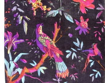 Indian Black Bird print fabric Womens clothing Indian fabric cotton fabric by yard tunic girls dress fabric vegetable dyed cotton robe