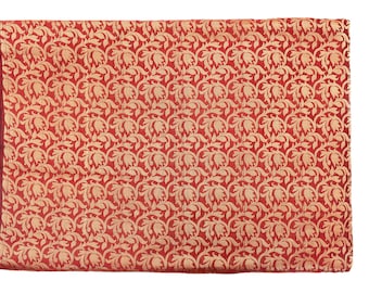 Kastanjebruine Indiase zijdebrokaat stof Banarasi brokaat stof Banaras brokaat gemengde zijde voor trouwjurk Lengha Crafting naaien 1 tot 10 Yard