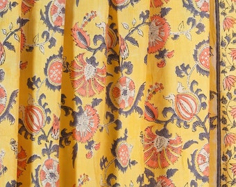 sewing fabric, Printed Cotton Fabric, Fabric by yard, India Fabric, women clothing fabric, Cotton Fabric by yard, Block Print Fabric Yellow