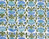 1 to 20 Yards indian Hand Block Print Fabric Crazy Indian Cotton Fabric SanganerJaipur Handmade White ,Green Vegetable Color Print Fabric