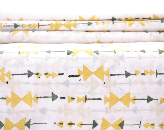 Indian Fabric, Block Print Cotton Fabric by the yard, Soft Cotton costume fabric, Crafting Hand Printed Fabric, Summer dress fabric for kids
