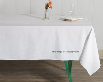 Washed Cotton tablecloth in various colors. square, rectangular table linens. Custom linen fabric tablecloth Wedding large Long table cloth