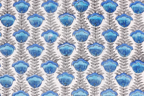 Indian Hand Block Print Fabric Pure Cotton Fabric Sanganer Jaipur Natural Vegetable Color Print By The Yard