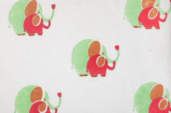 Hand block print, Elephant print, soft cotton fabric, Fabric modern Elephant fabric Indian print fabric womens dress fabric by the yars