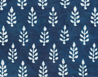 Indigo fabric, Cotton Fabric, Printed Cotton Fabric, Hand Block Print Fabric, Fabric By Yard, Indian Fabric, Block Print Fabric, Fabric