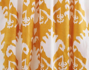 Beautiful Hand Print Ikat Fabric, Cotton Fabric, Screen Print, Indian Fabric, Fabric Sold By Yard, Beautiful Yellow Fabric Ikat Dress Fabric