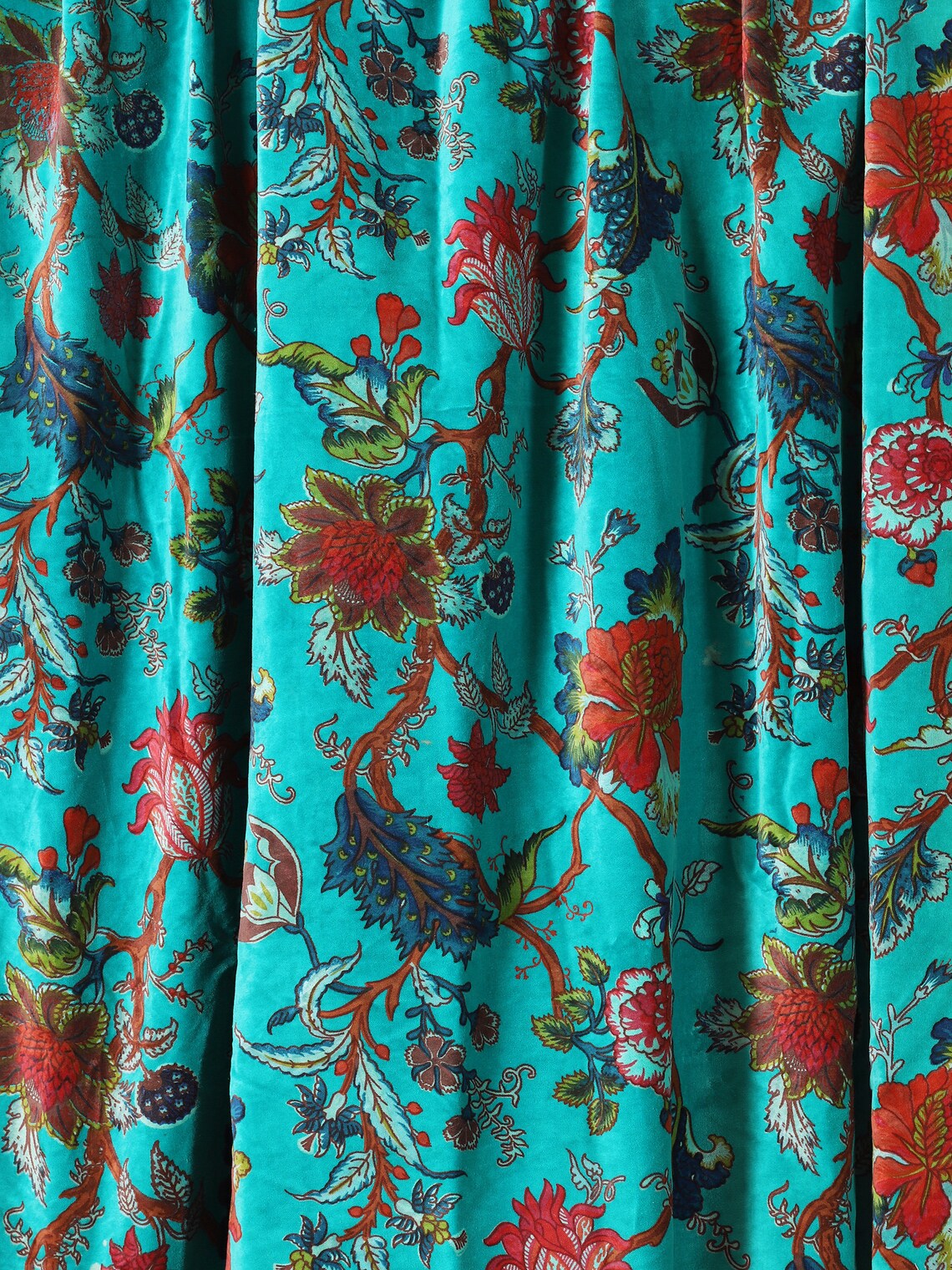 Velvet Fabric Floral Velvet Fabric Indian Fabric Printed Etsy