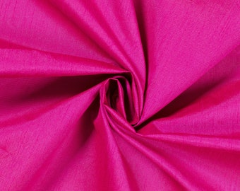 Magenta Pink dupioni silk fabric yardage By the Yard 45" wide