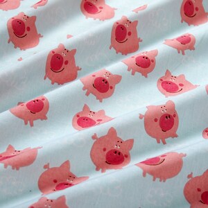 Peppa Pig Printed Fabric, Fabric by the yard Quilting Fabric, Apparel Indian Fabric, 100% Cotton Fabric Kids Dress Sewing Fabric 44" Blue