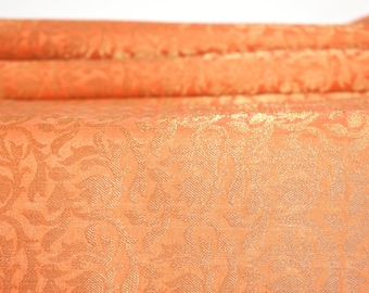 Indiaas oranje brokaatstof op maat geknipt Trouwjurk Banarasi brokaatstof bruidsjurk Materiaal naaien Craftstof 44: breedte