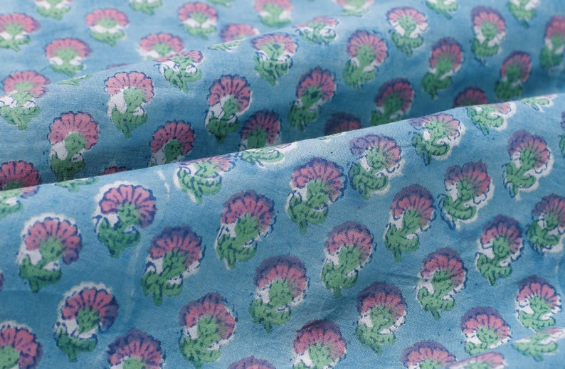 Flower print cotton Fabric By Yard womens clothing casual dresses block print fabric indian fabric vegetable dyes dresses stamped fabric