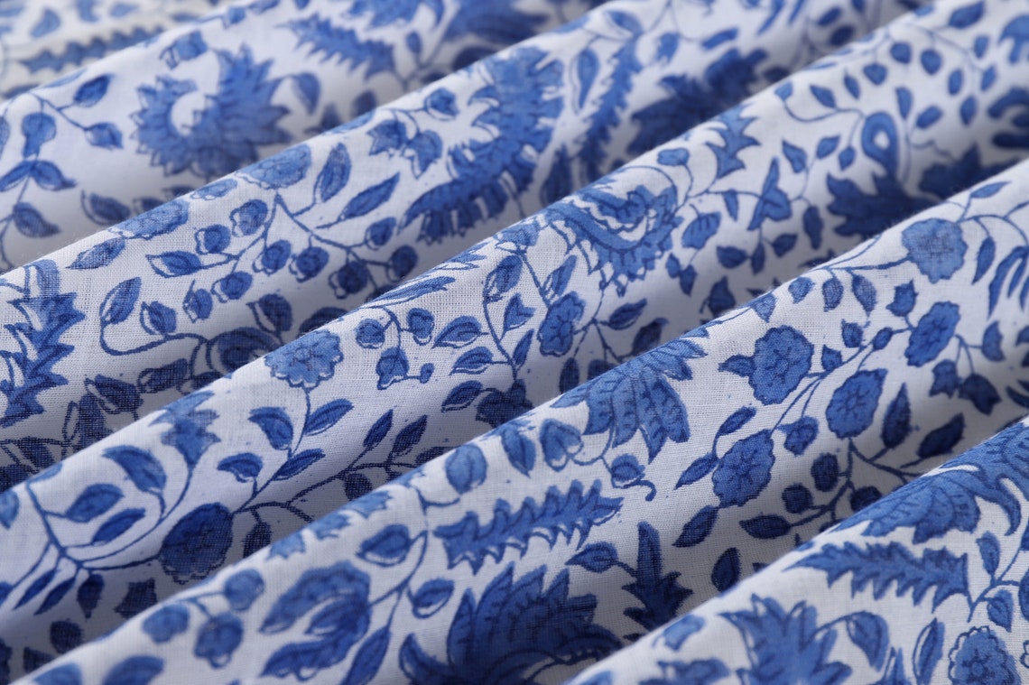 Hand Block Print Floral Print Soft Cotton Fabric Fabric - Etsy